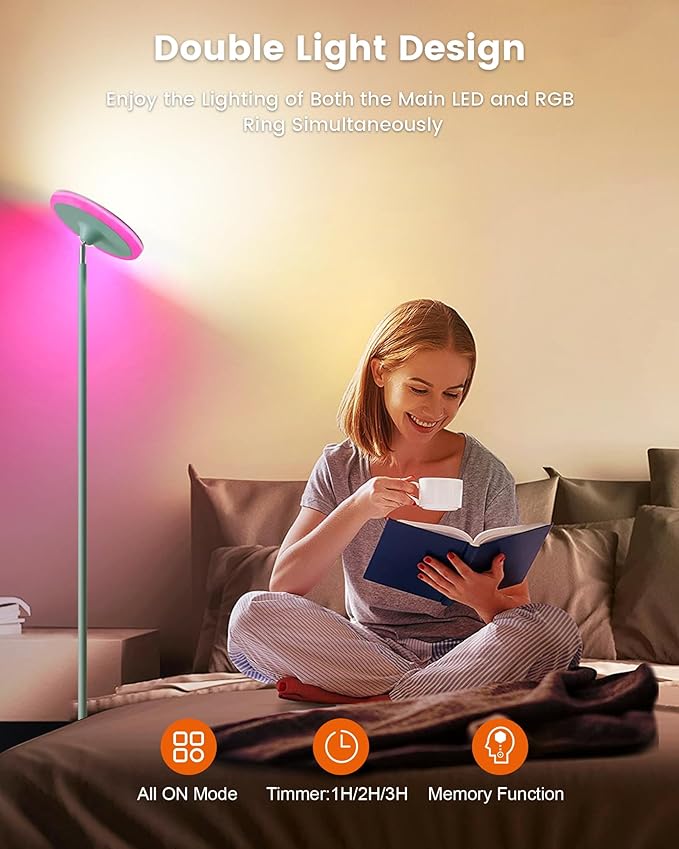 Bright Floor Lamp for Living Room, 42W LED Room Lights - Image 2