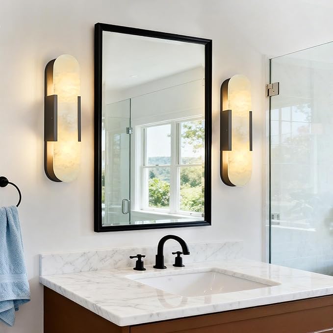 Alabaster Wall Sconce, Modern Natural Marble Wall Sconces - Image 7