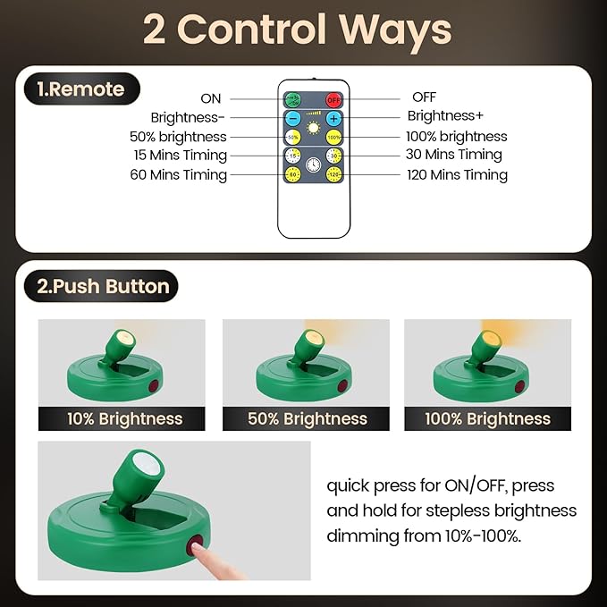 Cordless Spotlight Battery Operated, Rechargeable Plant Spot Lights, Dimmable - Image 3