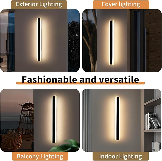 Outside Modern Wall Light, 47inch Outdoor LED Wall Lights, Minimalist Long - Image 6