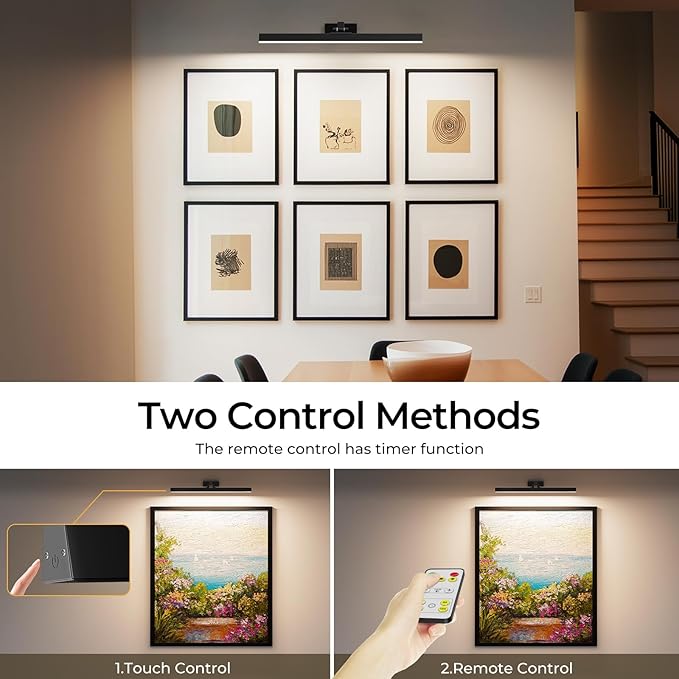 Picture Lights for Wall, Battery Operated Picture Light 24in Gallery Light for - Image 6