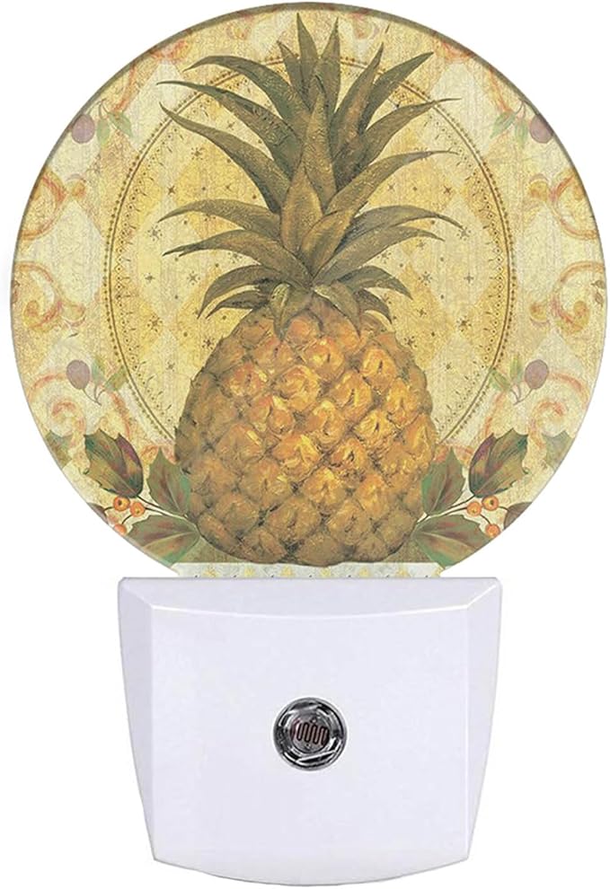EKOBLA Boho Pineapple Night Light Summer Cute Fruits Pattern Night Lights Plug by EKOBLA