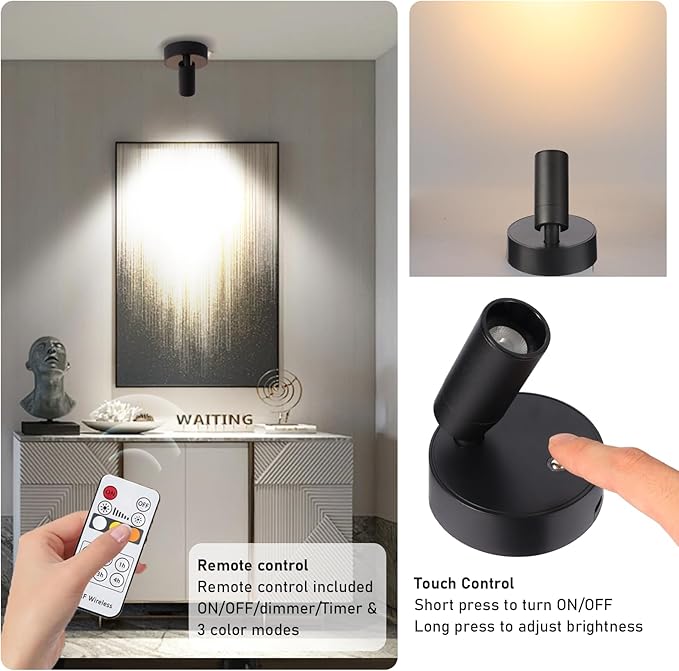 Wireless LED Spotlight, Rechargeable Floor Uplighting Indoor, Battery Operated - Image 2