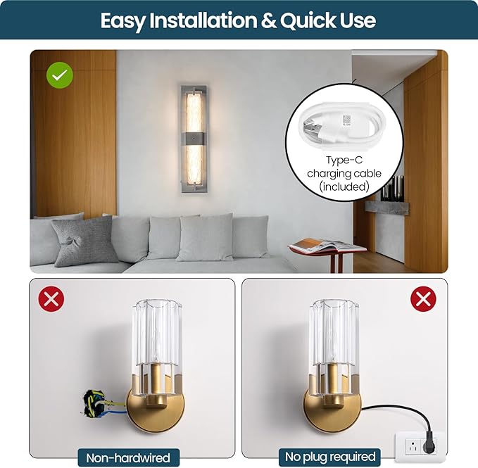 Battery Operated Resin Wall Sconce - Image 5
