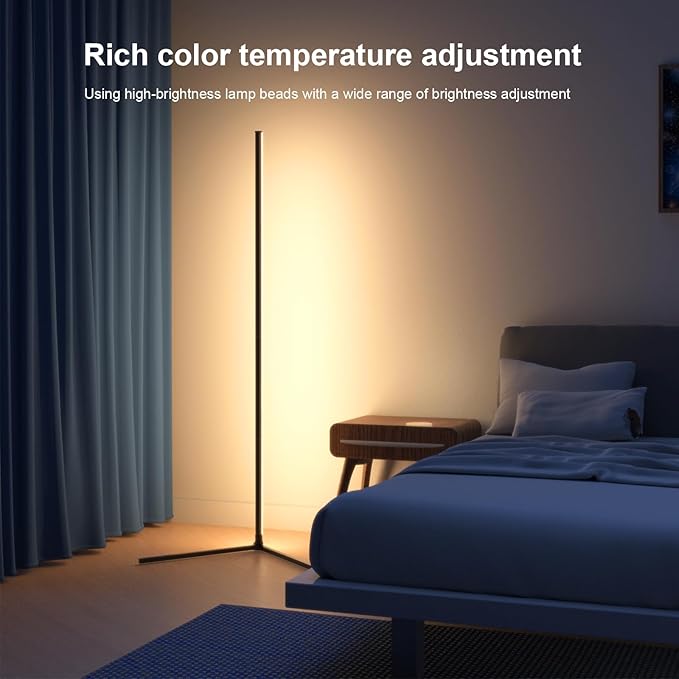 Corner Floor Lamp, 60”Smart RGB LED Floor Lamp - Image 6