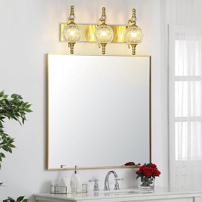Modern Crystal Bathroom Vanity Lights Fixtures Over Mirror Gold Vintage - Image 7