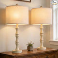 BOBOMOMO 25" Farmhouse Bedside Lamps Set of 2, Vintage Nightstand Lamps by BOBOMOMO