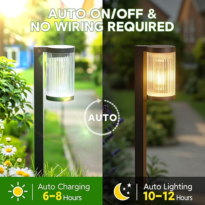 Solar Pathway Lights Outdoor, 2 Pack Upgraded Outdoor Solar Lights - Image 4