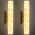 LMQNINE Natural Alabaster Wall Sconces Set of Two Spanish Marble Wall Light by LMQNINE