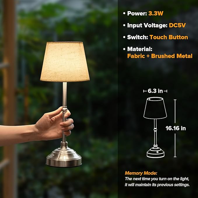 Cordless Table Lamp, Rechargeable Desk Lamp - Image 5