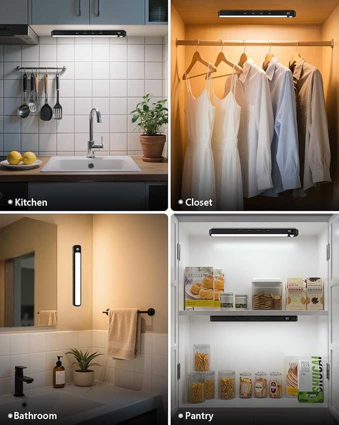 WILLED Under Cabinet & Closet Lights, Motion Sensor, Rechargeable, 3 Color Temps - Image 7