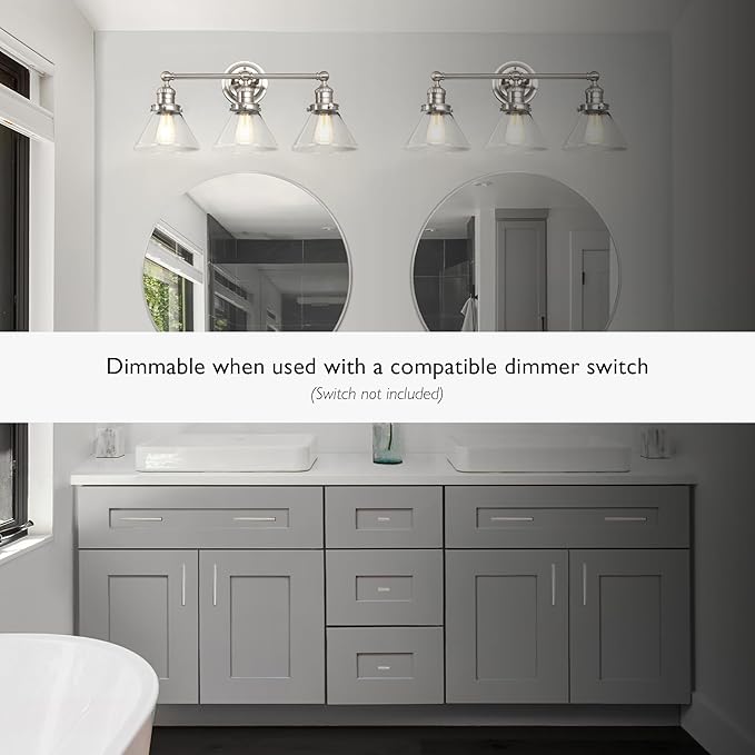 Design House Augustin Vanity Light, Seeded Glass Warm Glow, Up/Down Glow - Image 5