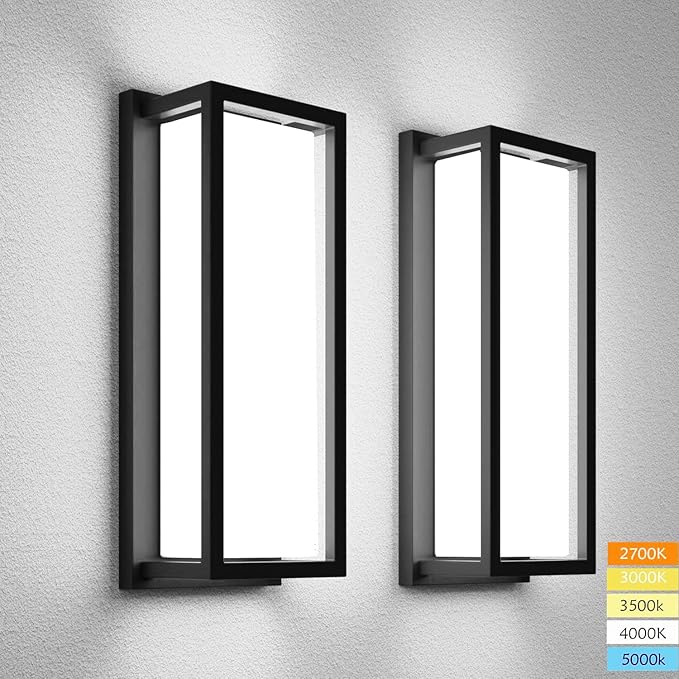 Dimmable LED Outdoor Wall Sconce, Modern Porch Lights 2700K 3000K 3500K 4000K by RosykiteBuyNow