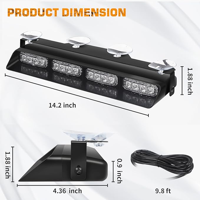 XRIDONSEN White Emergency Dash Strobe Lights Safety Flashing Warning Hazard - Image 6