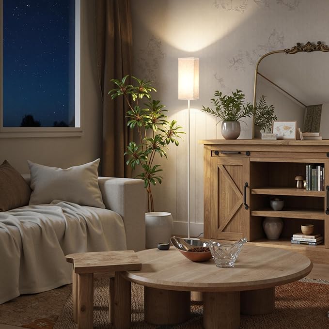 Floor Lamp, Pole Lamp with Foot Switch, Modern Standing Lamp Shade, Minimalist - Image 2