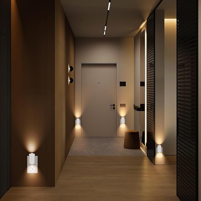 4 Pack Mini LED Night Light, Dimmable Plug-in Wall Light - Image 3