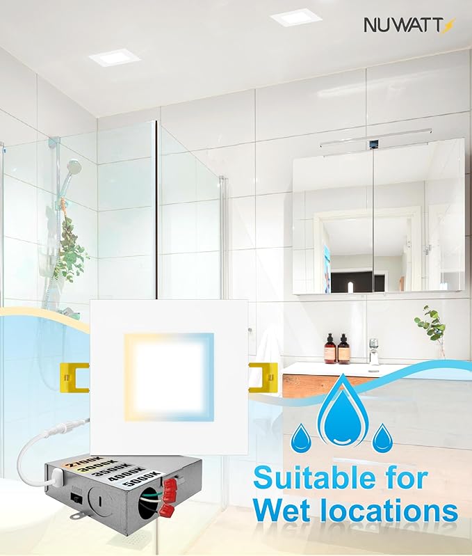 NUWATT 12 Pack 6 Inch Square Ultra-Thin LED Recessed Lighting, Selectable - Image 7