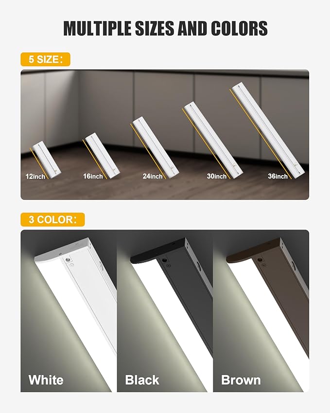 Under Cabinet Lighting Hardwired & Plug-in, 12 inch 3CCT Dimmable Linkable - Image 9
