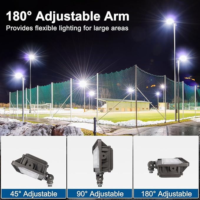 DAKASON 50W LED Flood Light Outdoor, Dusk-to-Dawn Photocell 180° Adjustable - Image 4