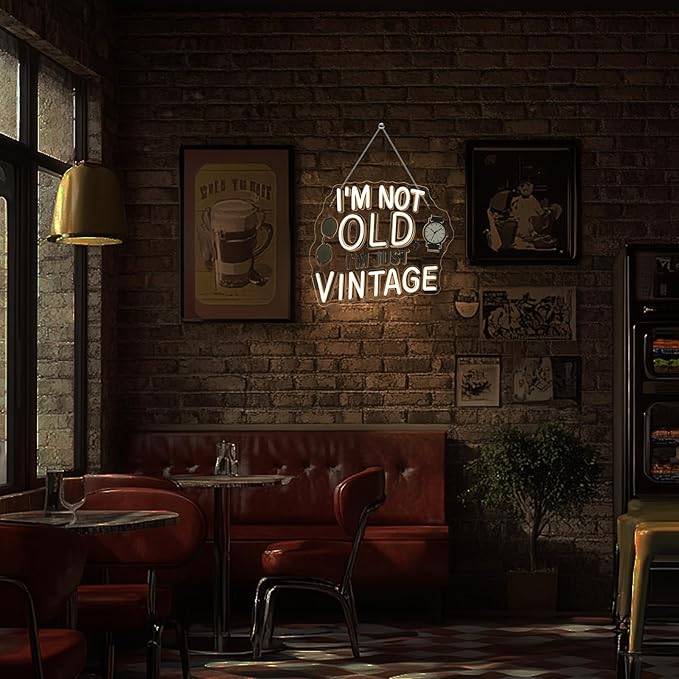 Retro Neon Sign I'm Not Old I'm Just Vintage Warm White LED Light - Image 2