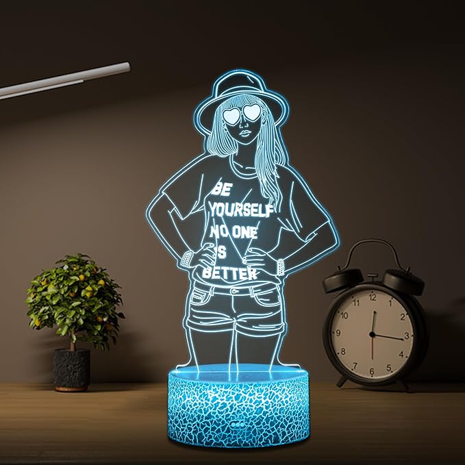 Night Light, Birthday Gift for Girls, Dimmable 3D Lamp Illusion LED, Merch for - Image 2