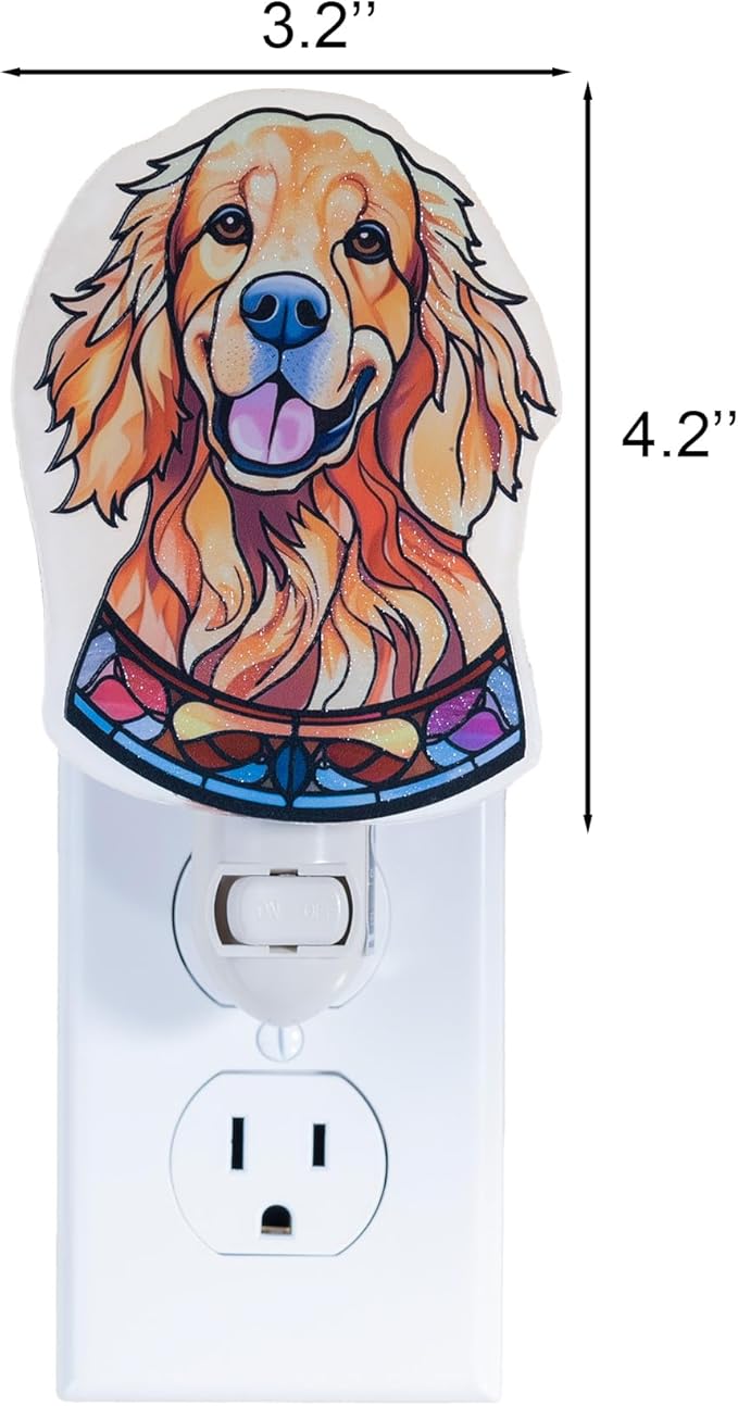 Golden Retriever Dog Shaped Night Light – Stained Glass Styled Cutout Design – - Image 3