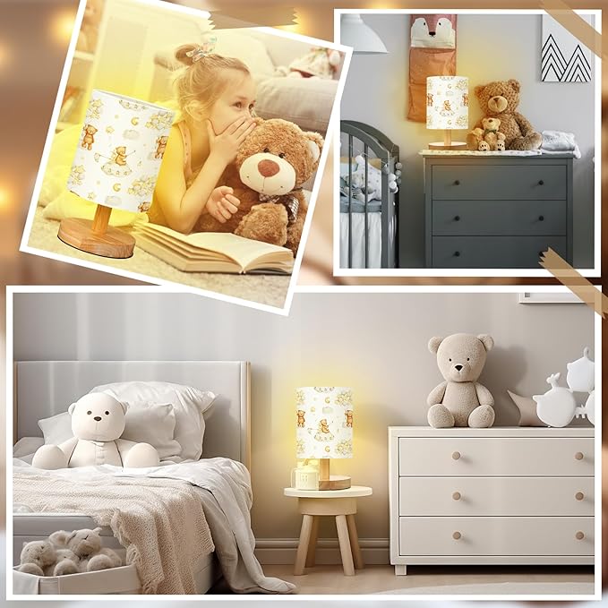 VIHOSE Bear Kids Table Lamp for Bedroom Kids Bedside Lamp - Image 2