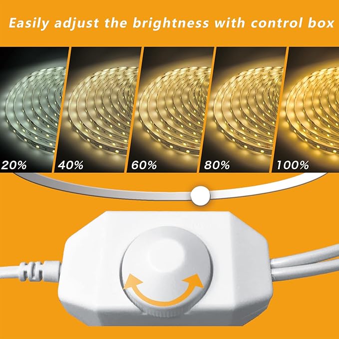 phopollo Warm White LED Strip Lights, 50ft Dimmable 3000k Warm White Led Light - Image 2