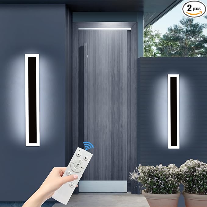 Upgrade Widened 2 Pack Long Modern Outdoor Wall Light, 31.4inch Dimmable by Daoseolo