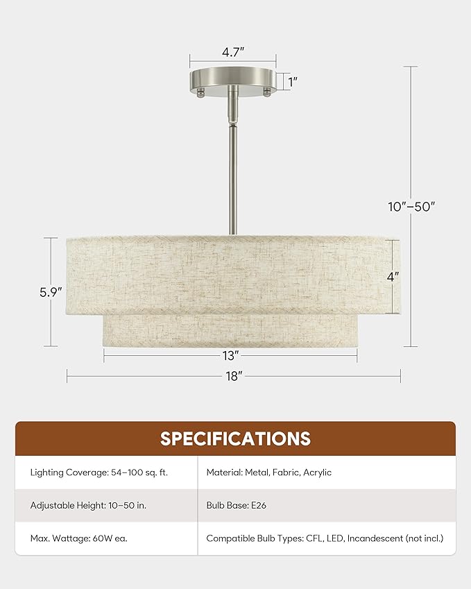 VONLUCE Modern Chandeliers, 4-Light Pendant Light Fixture - Image 6