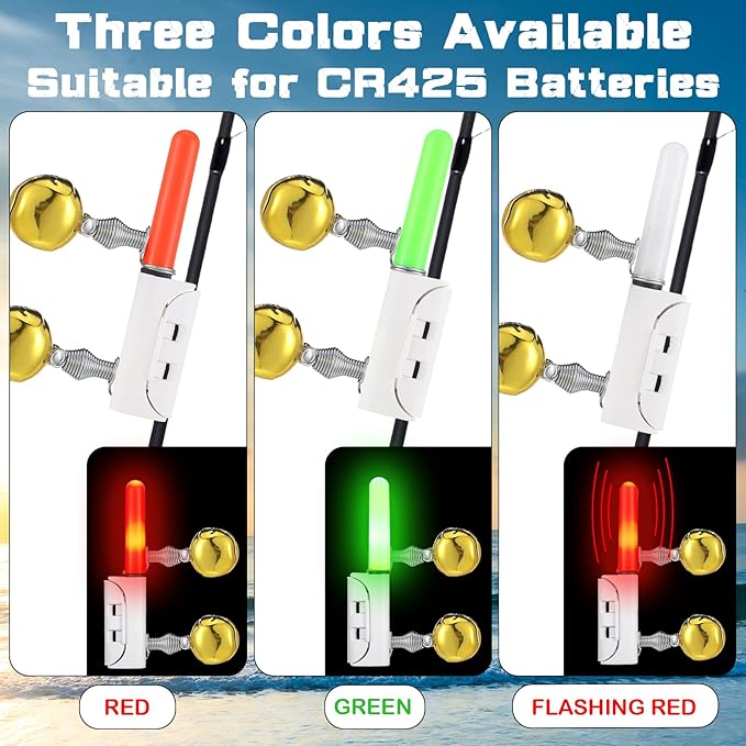 6 Pcs Fishing Glow Sticks LED Fishing Pole Light Night Fish Alert Glow Stick - Image 3
