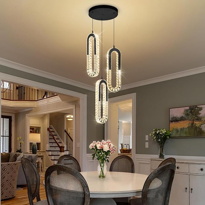 3-Light Pendant Lighting, Dining Room Chandelier Light Fixture Modern Hanging - Image 7