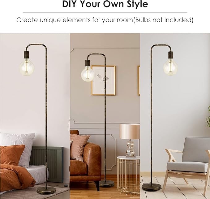 BoostArea Floor Lamp, Bronze Industrial Floor Lamp, 63 Inch Antique Standing - Image 7