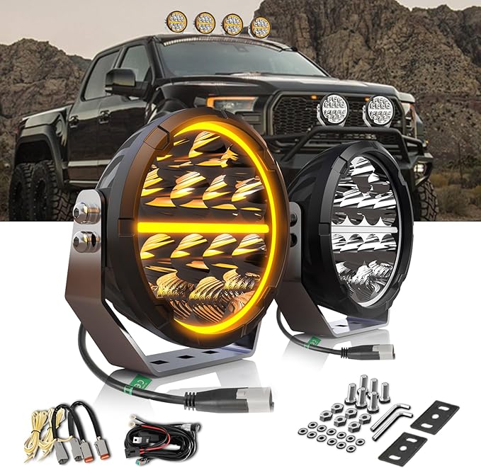 BraveWAY 6.5 Inch Round LED Driving Lights 140W 20400LM Round LED Offroad Light by BraveWAY