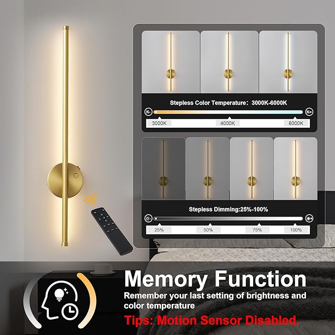 Motion Sensor Battery Operated Wall Sconce Set of Two - Image 6