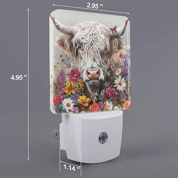 Led Night Light, Highland Cow Decorative Plug in Nightlights, - Image 2