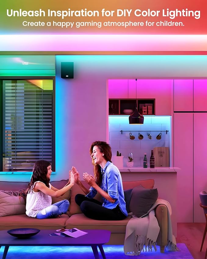 Pak LED Strip Lights 104ft, RGBIC Color Changing Smart Lights - Image 6