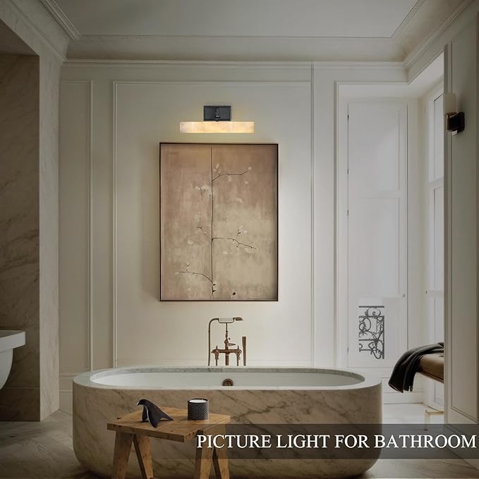 Alabaster Bathroom Vanity Light, 12in Modern Spanish Marble LED Bathroom Light - Image 16