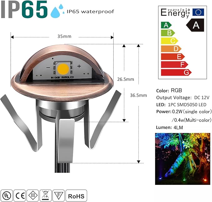 LED Stair Light Low Voltage Waterproof IP65 Outdoor F1.38 Wood 02W~0.4W - Image 2