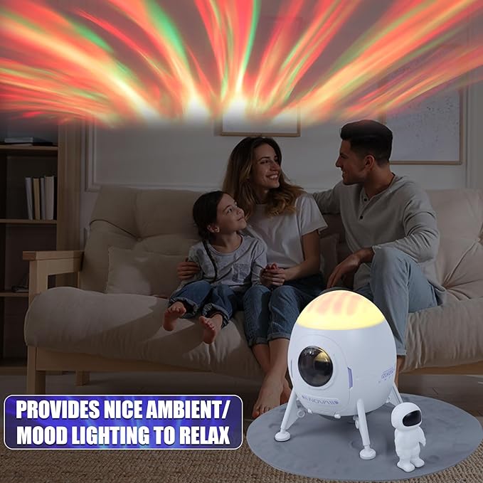 Lander Astronaut Projector Night Light, Built-in Speaker Space Man Buddy LED - Image 8