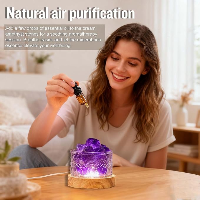 Runyangshi Amethyst Crystal Lamp Night Light - Image 6