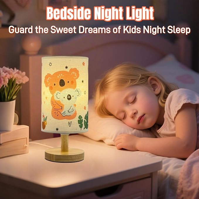 Kids Table Lamp for Girls Bedroom Nightstand Lamps, Christmas Gift for - Image 4