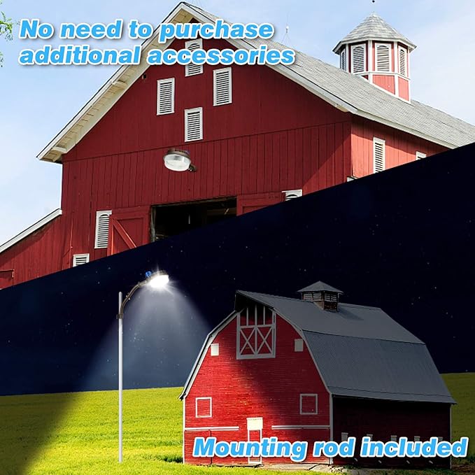 Juyace 18000lm LED Barn Light Dusk to Dawn Outdoor Lighting 120W 5000K Daylight - Image 2