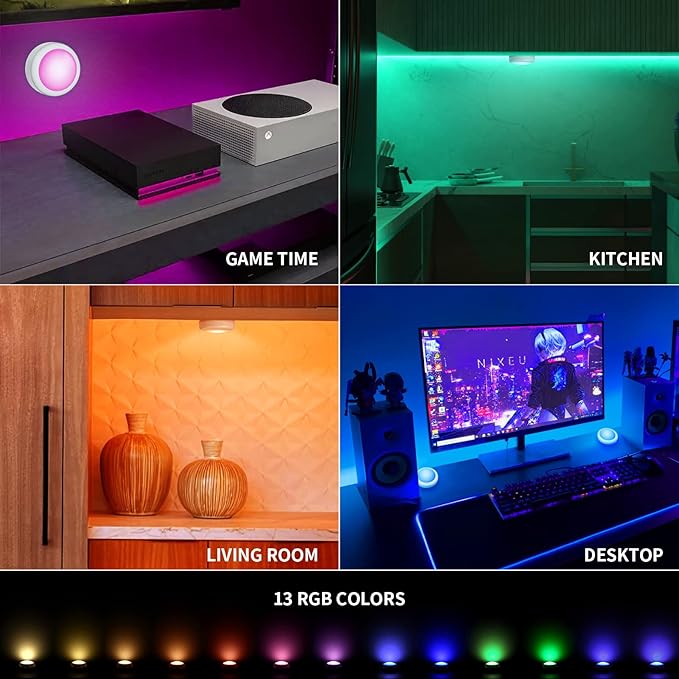 Push Lights with Remote Puck Lighting Battery Operated Tap Lights Button Stick - Image 7