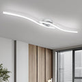 39.37Inch Linear Ceiling Light 6000K Chrome Modern Ceiling Light Fixture 28W by HLILCEH-Lighting