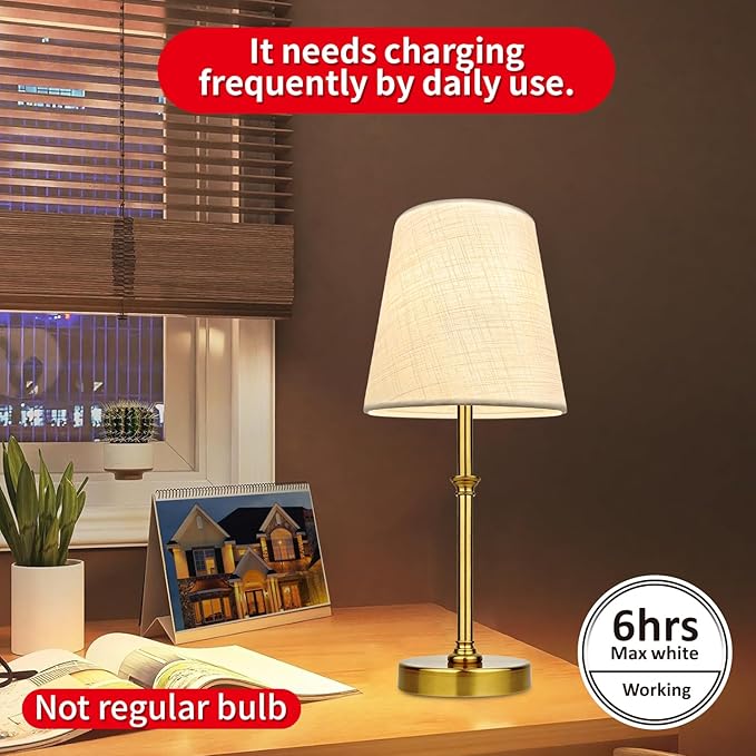 BLUEYE Cordless Table Lamps, Remote Control, No Flicker, 2700K-6000K, - Image 2