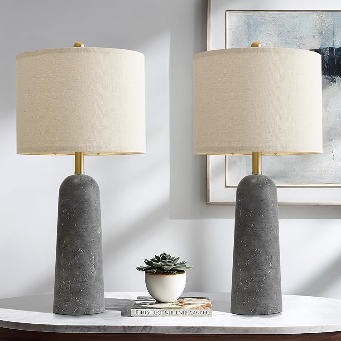 BOBOMOMO 27.25" Modern Table Lamp Set of 2, Lamps - Image 8