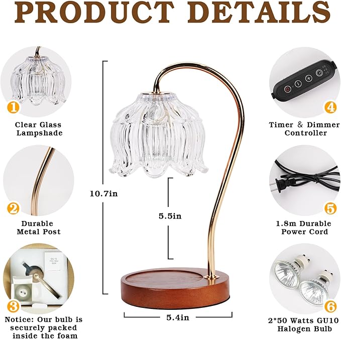 White Clear Candle Warmer Lamp - Image 3