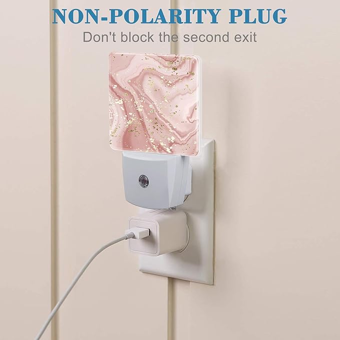 Plug in Night Lights Gold Splatter Texture Liquid Marble Nightlight Plug Into - Image 3