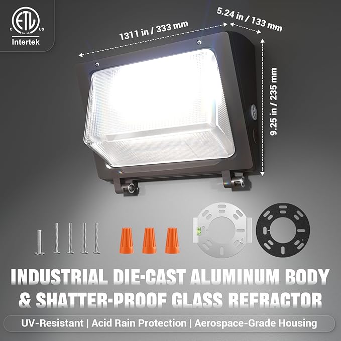 150W LED Wall Pack with Photocell Dusk to Dawn 5000K Waterproof Commercial - Image 5